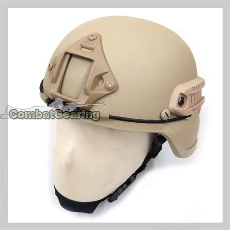 Mich Helmet With Nvg Mount And Side Rail Tan Model Helmet