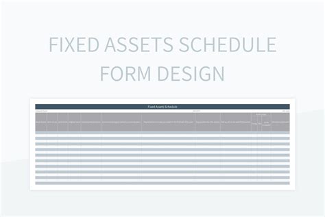 Free Fixed Asset Schedule Templates For Google Sheets And Microsoft ...