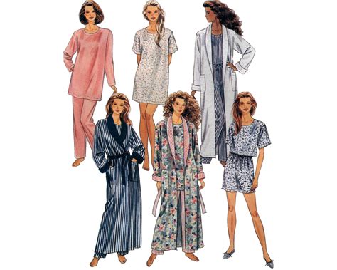 Mccalls 6801 Robe With Tie Belt And Pajama Sets Top Tunic Nightshirt