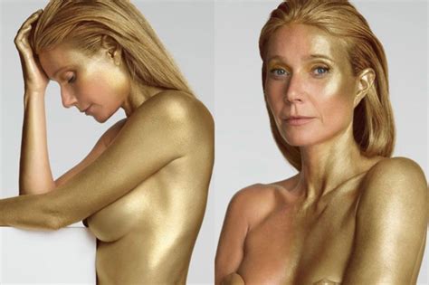 Look Gwyneth Paltrow Goes Nude And Golden In Th Birthday Shoot