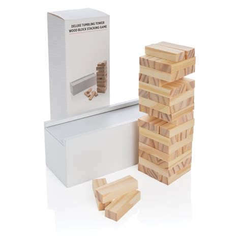 Deluxe Tumbling Tower Wood Block Stacking Game Branded Games