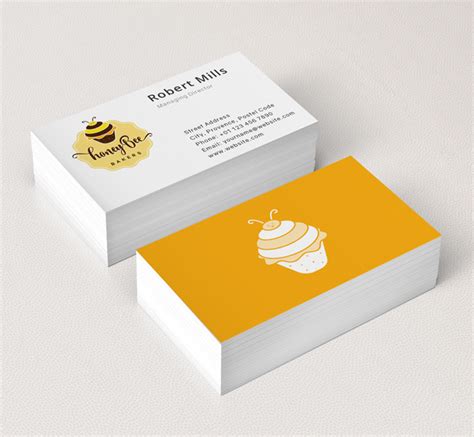 Honey Bee Bakery Logo & Business Card Template - The Design Love