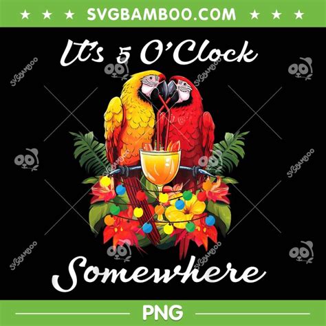 Parrots Drinking Margarita It S O Clock Somewhere Png