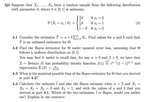 Solved Q Suppose That X Xn Form A Random Sample From Chegg