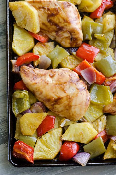 Hawaiian Bbq Chicken Sheet Pan Dinner