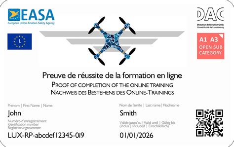 Luxembourg Drone Flyer Id Card Dittoprint