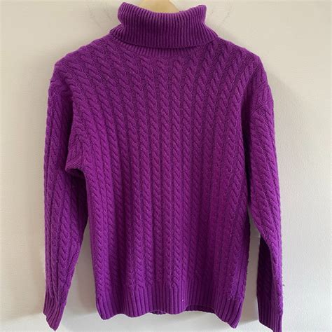 Vintage Cable Knit 100 Cashmere Turtleneck Sweater Grailed