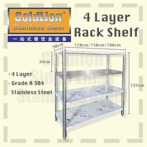 Stainless Steel Kitchen Storage Rack Shelf Layer Tier Rak Dapur Rak