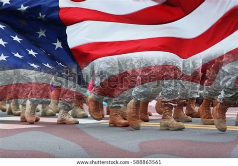 Soldiers Dressed Army Camouflage Army Parade Stock Photo 588863561 ...