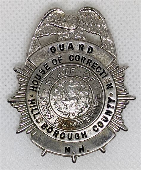 1950's Prison Guard Badge from House of Correction, Hillsborough County ...