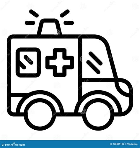 Safety Car Icon Outline Vector Ambulance Car Stock Illustration