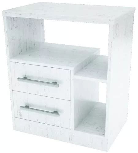 Mesa De Luz Muebles Orlandi Dormitorio Premium 2 Cajones Reversible De