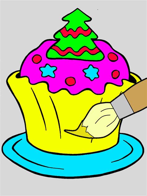 Christmas Cupcake Coloring Page Clip Art Library