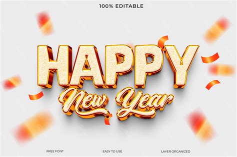 Happy New Year Font Style Effect | Photoshop PREMIUM PSD File