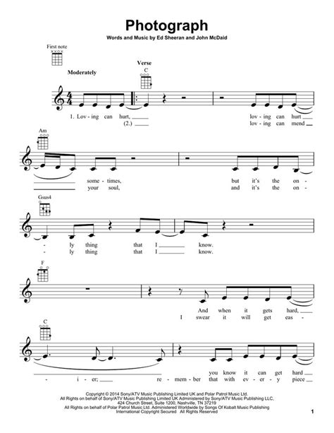 Ed Sheeran Photograph Sheet Music Notes And Chords Sheet Music Notes