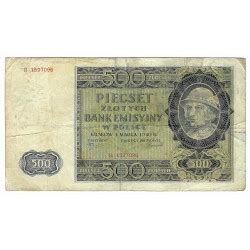 500 zlotych 1940 R séria B Poľsko VG svetvykupu sk eshop