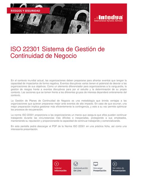 Presentacion Iso Sistema De Gestion De Continuidad De Negocio