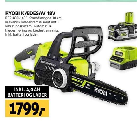 RYOBI KÆDESAV 18V RCS1830 140B tilbud hos XL BYG