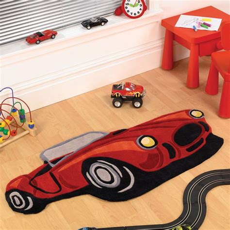 Soo Cool Classic Red Convertible Car Rug Soft Rug Childrens Rugs