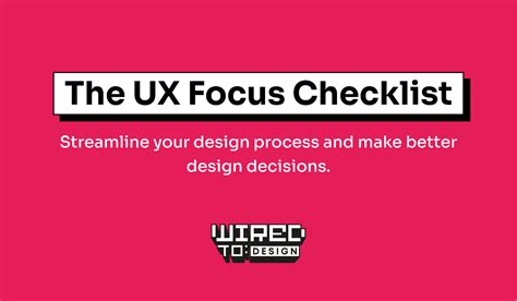 The Ux Focus Checklist Figma