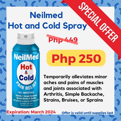 Neilmed Hot And Cold Pain Relief Spray For Muscle Aches Arthritis