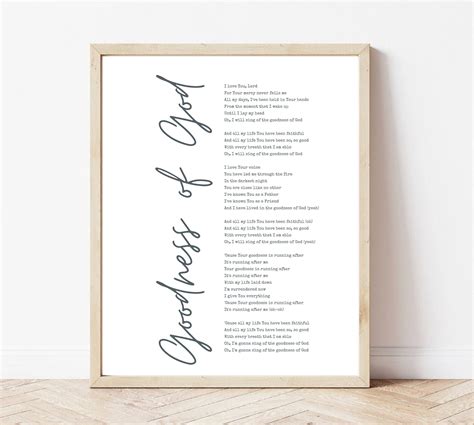 Goodness of God Lyric Printable, Christian Wall Decor, Praise Song ...