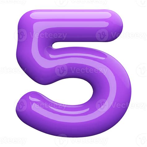 Purple 3d Number 5 46646677 Png