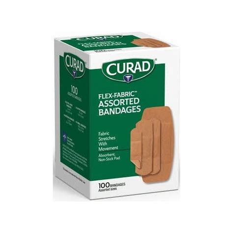 Curad Flex Fabric Assorted Size Bandages 100 Count