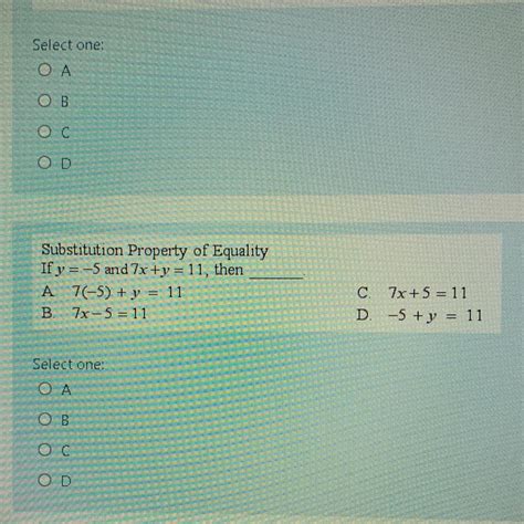 Substitution Property Of Equality