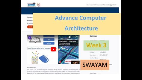 Advance Computer Architecture Aca Week 3 Swayam Nptel Youtube