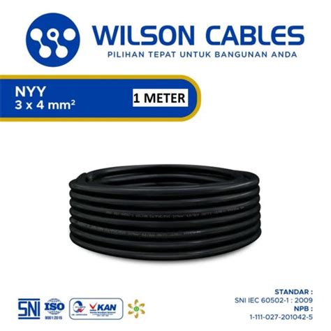 Jual Kabel NYY 3x4 WILSON Meteran Per Meter SNI ISO LMK KAN SMK3 Kab