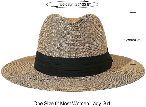 Women Wide Brim Straw Panama Roll Up Hat Belt Buckle Fedora Beach Sun