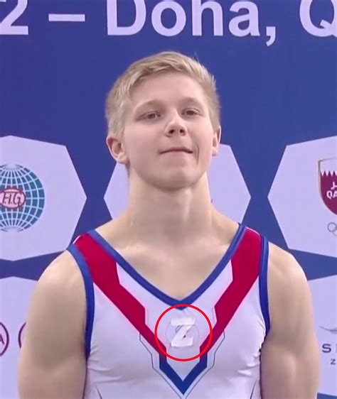 Russian Gymnast Ivan Kuliak Wear Z War Symbol On Podium Next To