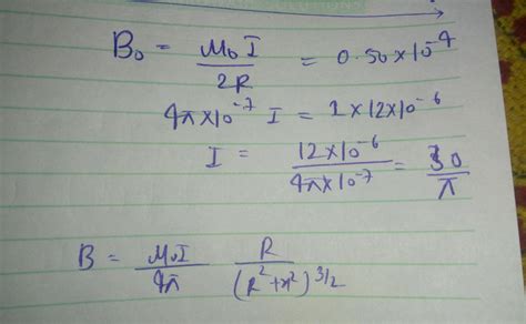 The Magnetic Field B Due To Current Carrying Circular Loop Of Radius