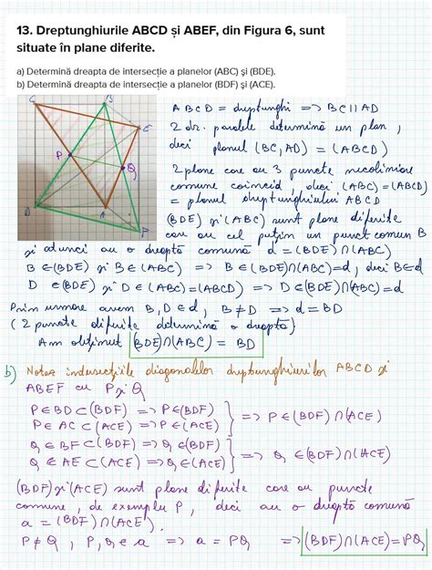 13 Dreptunghiurile ABCD şi ABEF din Figura 6 sunt situate în plane