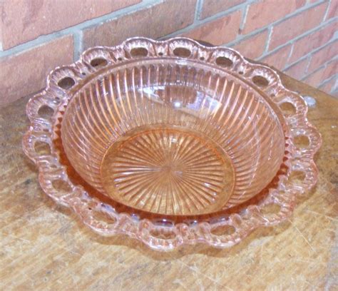 Vintage Old Colony Pink Depression Glass Bowl With Lace Edge Nice Artofit