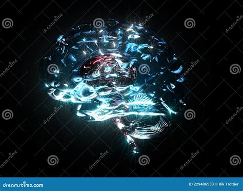 Electrical Activity Of The Human Brain Neurons Stock Illustration