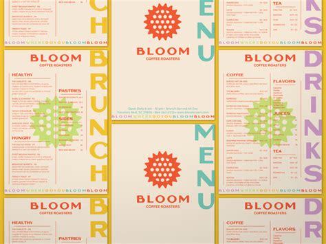 Bloom Menu Collage For Dribbbs Menu Design Inspiration Menu Design