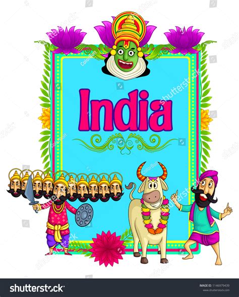 Indian Culture Cartoon Illustration Stock Vector (Royalty Free ...