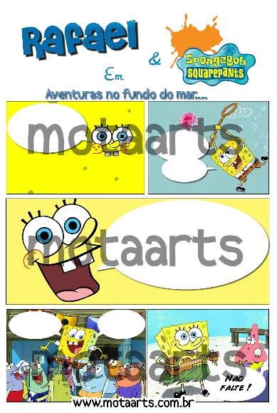 Gibi Do Bob Esponja - Convite gibi Bob esponja | Elo7 Produtos Especiais