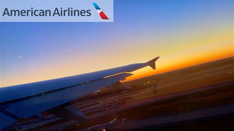 American Airlines Airbus A321 Takeoff Dallas Fort Worth At Dusk YouTube