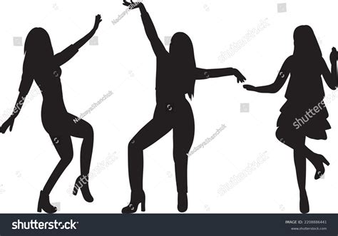 Woman Dancing Black Silhouette On White Stock Vector Royalty Free