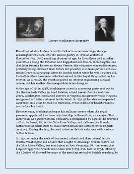 George Washington Biography And Reading Comprehension Questions