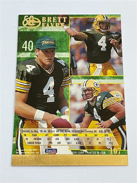 Fleer Ultra Football Brett Favre Green Bay Packers Ebay