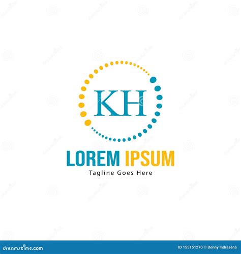 Plantilla Inicial Del Logotipo De Kh Con Marco Moderno Ilustraci N