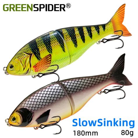 GREENSPIDER Leurres De P Che Shad Foetal Der Swimbait Corps Dur Coulant