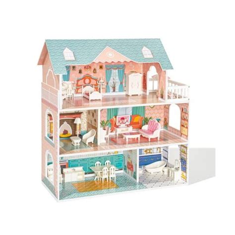 Ensemble de Maison de poupée en Bois avec Meubles et Accessoires, G...