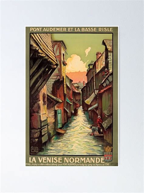 La Venise Normande Vintage Travel Poster Poster By Stickart Marek