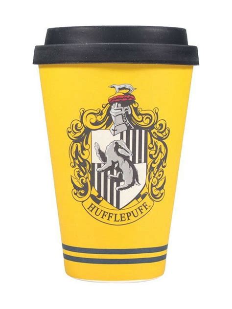 Half Moon Bay Harry Potter Hufflepuff Κούπα Μπαμπού με Καπάκι Κίτρινη