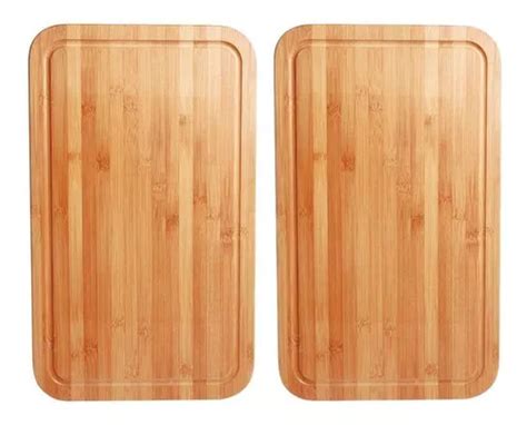 Juego de 2 tablas de madera para barbacoa de bambú de 30 x 20 cm Mor